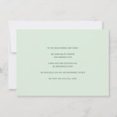 Hübsche grüne Jugendstil-Blume ändern das Datum Save The Date (Rückseite)