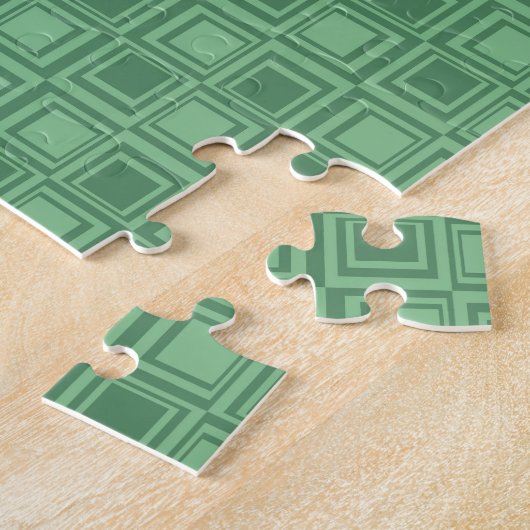 Hübsche Grüne Quadrate Retro Muster Geschenke Puzzle (Seite)
