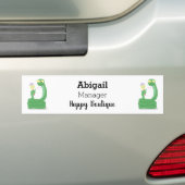 Hübsche grüne Schlange mit Maraca-Cartoon Autoaufkleber (Auf Auto)