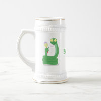 Hübsche grüne Schlange mit Maraca-Cartoon