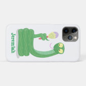 Hübsche grüne Schlange mit Maraca-Cartoon Case-Mate iPhone Hülle (Rückseite (Horizontal))