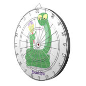 Hübsche grüne Schlange mit Maraca-Cartoon Dartscheibe (Vorderseite rechts)