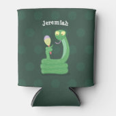 Hübsche grüne Schlange mit Maraca-Cartoon Dosenkühler (Vorderseite)