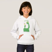 Hübsche grüne Schlange mit Maraca-Cartoon Hoodie (Vorne ganz)