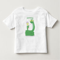 Hübsche grüne Schlange mit Maraca-Cartoon