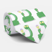 Hübsche grüne Schlange mit Maraca-Cartoon Krawatte (Gerollt)