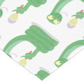 Hübsche grüne Schlange mit Maraca-Cartoon Kurzer Tischläufer (Ecke)