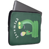 Hübsche grüne Schlange mit Maraca-Cartoon Laptopschutzhülle (Vorne Rechts)