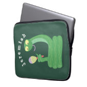 Hübsche grüne Schlange mit Maraca-Cartoon Laptopschutzhülle (Vorderseite Links)