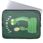 Hübsche grüne Schlange mit Maraca-Cartoon Laptopschutzhülle (Vorderseite)