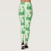 Hübsche grüne Schlange mit Maraca-Cartoon Leggings (Rückseite)