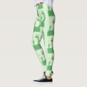 Hübsche grüne Schlange mit Maraca-Cartoon Leggings (Links)