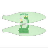 Hübsche grüne Schlange mit Maraca Cartoon Mini Basketball (Panele)