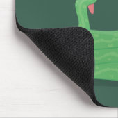 Hübsche grüne Schlange mit Maraca-Cartoon Mousepad (Ecke)