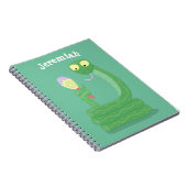 Hübsche grüne Schlange mit Maraca-Cartoon Notizblock (Rechte Seite)