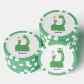 Hübsche grüne Schlange mit Maraca-Cartoon Pokerchips (Stapel)