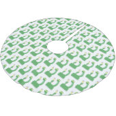 Hübsche grüne Schlange mit Maraca-Cartoon Polyester Weihnachtsbaumdecke (Schrägansicht)