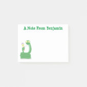 Hübsche grüne Schlange mit Maraca-Cartoon Post-it Klebezettel (Vorderseite)