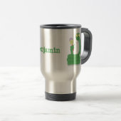 Hübsche grüne Schlange mit Maraca-Cartoon Reisebecher (VorderseiteRechts)