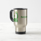 Hübsche grüne Schlange mit Maraca-Cartoon Reisebecher (Vorderseite Links)