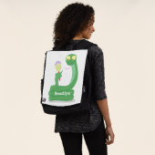Hübsche grüne Schlange mit Maraca-Cartoon Rucksack (Ausgewaschen)