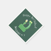 Hübsche grüne Schlange mit Maraca-Cartoon Serviette (Ecke)