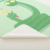 Hübsche grüne Schlange mit Maraca-Cartoon Sherpadecke (3/4)