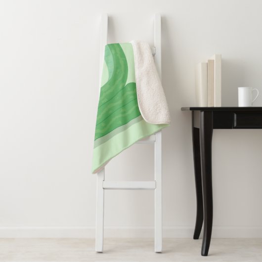 Hübsche grüne Schlange mit Maraca-Cartoon Sherpadecke (Beispiel)