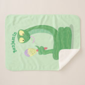 Hübsche grüne Schlange mit Maraca-Cartoon Sherpadecke (Vorderseite (Horizontal))