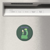 Hübsche grüne Schlange mit Maraca Cartoon Spaß Magnet (In Situ (Geschirrspüler))