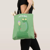 Hübsche grüne Schlange mit Maraca-Cartoon Tasche (Von Nahem)