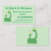 Hübsche grüne Schlange mit Maraca-Cartoon Visitenkarte (Vorne/Hinten)