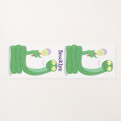Hübsche grüne Schlange mit Maraca-Cartoon Yogamatte (Vorderseite (Horizontal))