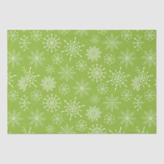 Hübsche grüne Schneeflocken Weihnachtsgeschenk Seidenpapier (Vorderseite)