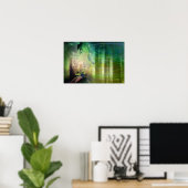 Hübsche grüne Tore des Paradies Pfauenwald Poster (Heimbüro)