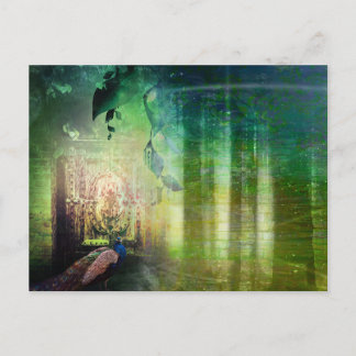 Hübsche grüne Tore des Paradies Pfauenwald Postkarte