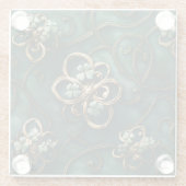 HÜBSCHE GRÜNE UND GOLD IRISH KNOTEN GLASUNTERSETZER (Rückseite)