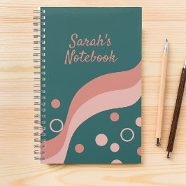 Hübsche grüne und rosa Ästhetik und künstlerische Notizblock