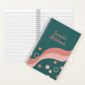 Hübsche grüne und rosa Ästhetik und künstlerische Notizblock (Innen)