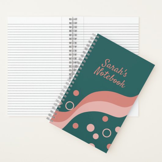 Hübsche grüne und rosa Ästhetik und künstlerische Notizblock (Innen)