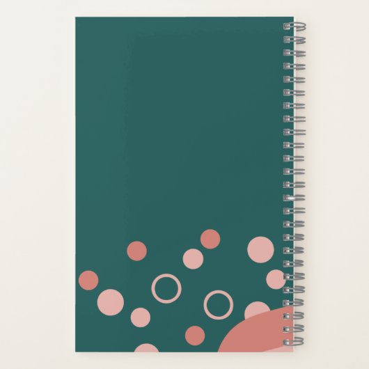 Hübsche grüne und rosa Ästhetik und künstlerische Notizblock (Rückseite)