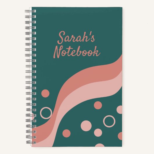 Hübsche grüne und rosa Ästhetik und künstlerische Notizblock (Vorderseite)