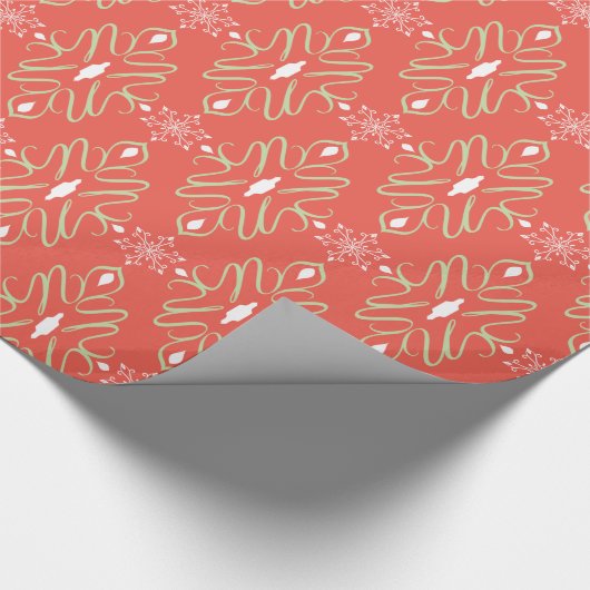 Hübsche, grüne Weihnachtsklemme Geschenkpapier (Ecke)