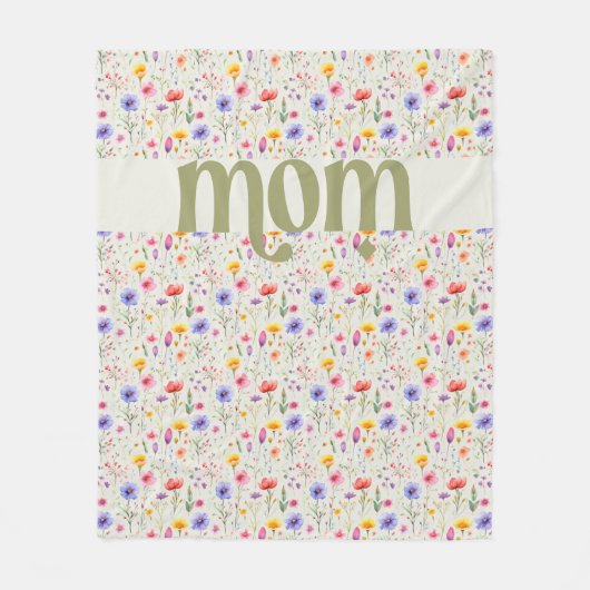 Hübsche grüne Wildblume Muster Mama Fleecedecke (Vorderseite)
