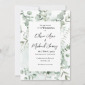 Hübsche Grünpflanzen Eukalyptus Rahmen Moderne Hoc Einladung (Vorderseite)