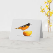 Hübsche Grußkarte von Oriole Bird Lover Karte (Gelbe Blume)