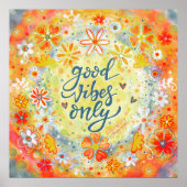 Hübsche gute Vibes nur Inspirivity Orange Poster (Vorne)
