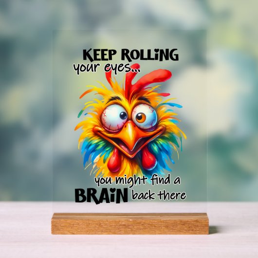 Hübsche Hähnchenrolle Kunst Acrylschild (Neutral)