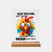 Hübsche Hähnchenrolle Kunst Acrylschild (Vorderseite)