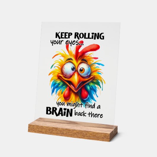 Hübsche Hähnchenrolle Kunst Acrylschild (Winkel)